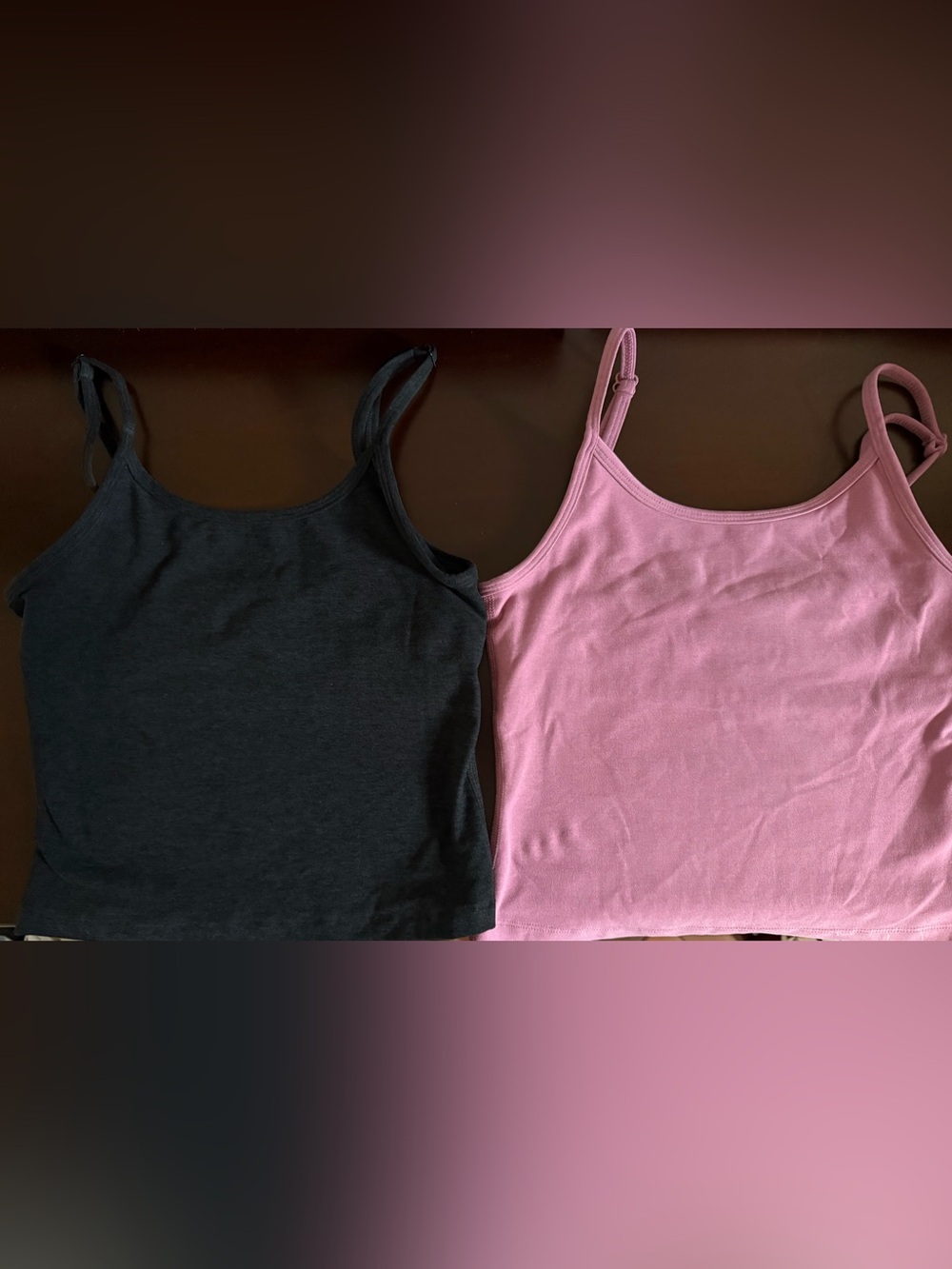 Beyond Yoga Spacedye Tanks in Orchid Blossom & Darkest Night